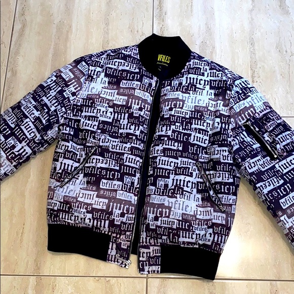 Juicy Couture Jackets & Blazers - VFILES + Juicy Couture Newspaper Bomber Jacket